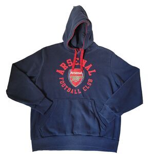 Arsenal Football Club Hoodie Mens XL Blue Red Pullover Sweatshirt Soccer Fan